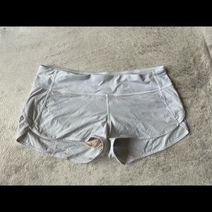 White Lululemon Speed Shorts